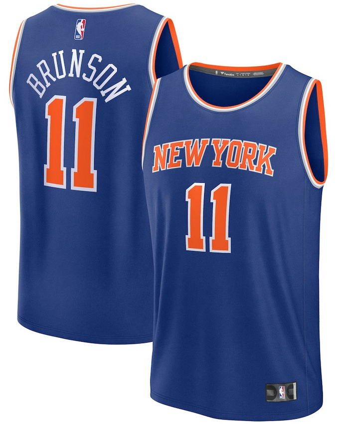 Men New York Knicks #11 Jalen Brunson  blue Fanatics Fast Break 2026 Jersey 02